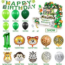 Load image into Gallery viewer, Jungle 1st Birthday Decorations Boys,AcnA Animal Safari Party Decorations with Jungle Safari Balloons,Animal balloons,40'' 1st Foil Balloon for Wild One Baby Boy First 1st Birthday Decoration recycled