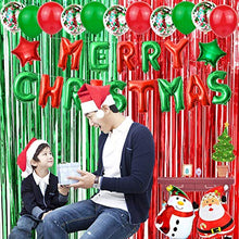 Load image into Gallery viewer, ENTHUR Christmas Party Decoration Backdrop Foil Curtains 1×2.5m×4 Pack Metallic Fringe Door Curtains Shimmer Tinsel Curtain for Birthday Wedding Party Halloween Christmas Decorations