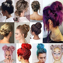 Load image into Gallery viewer, MEIRIYFA Hair Bun Scrunchy Scrunchie Hair Extensions Curly Wavy Updo Hair Messy Hair Bun Extensions Donut Hair Chignons Hair Piece (Wine Red)