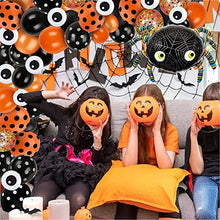 Load image into Gallery viewer, Halloween Decorations,Halloween Balloons, 121PCS Halloween Balloons Arch Garland Kit, Black Orange Confetti Balloons with Big Spider Balloon for Halloween Decor Halloween Party Decorations
