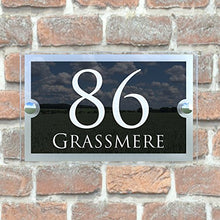 Load image into Gallery viewer, House Sign Modern Glass Effect Acrylic Door Number Name Road Plate Plaque
