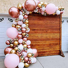 Load image into Gallery viewer, Thinbal Balloon Garland Arch Kit, 98pcs Rose Gold Balloon Arch kit, Rose Gold,Gold Metallic balloons Pink White Latex Balloons for Girls Womens Birthday Baby Shower Wedding Bridal Party Decorations