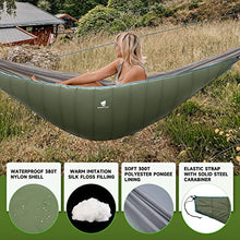 Load image into Gallery viewer, GEERTOP Hammock Underquilt, Lightweight Camping Hammock, Packable Full Length Under Blanket, Backpacking Winter Sleeping Bag Under Quilt for Backyard Outdoor Sleeping Gear