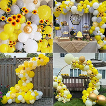 Load image into Gallery viewer, Yellow Balloons Arch Garland Kit, Pastel Yellow Balloons Macaron Yellow Grey Balloons Yellow White Balloons Artificial Sunflower Vine Metallic Gold Balloons Gold Confetti Balloons