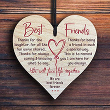 Load image into Gallery viewer, Gifts for Best Friends Birthday Women Friendship Special Wooden Heart Hanging Thoughtful Plaques Decorations Novelty Sign Memorial Quote Forever Love Romantic Xmas Ornament Merchandise Presents
