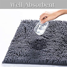 Load image into Gallery viewer, LUFENG Bath Mat Set 2 Pieces, 20 * 31'' Bathroom Mat and 20 * 20'' U Shape Toilet Rug with Non Slip Adhesive Bottom, Bath Rug for Floor Tub Shower Bedroom, Machine Washable (Dark Grey)