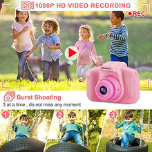 Load image into Gallery viewer, PROGRACE Kids Camera Girls & Boys Toys - Children Digital Camera for Kids Age 3 4 5 6 7 8 9 10 Year Old Birthday Girl Gifts Kids Camcorder Camera Toddler Video Recorder 1080P 2Inch Pink