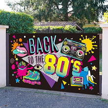 Load image into Gallery viewer, 80's Party Decorations Back to The 80's Banner 80's Backdrop Background Decoration for Photography Background 80's Party Supplies, 73 x 43 x 0.04 Inch
