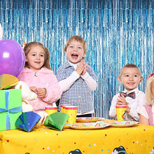 Load image into Gallery viewer, Metallic Tinsel Curtains/Foil Curtain/Streamers Backdrop Fringe Curtains for Birthday Wedding Party,DIY Photo Booth Decorations, Door Window Backdrop Background Photo Props(1x2.5m) (Light Blue)