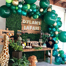 Load image into Gallery viewer, Yiran Jungle Safari Theme Balloon Garland Arch Kit Birthday Party Decorations 78pcs Green and Gold Balloons 16Ft Long for Kids Boys Baby Shower