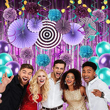 Load image into Gallery viewer, AILEXI 3 Pack Metallic Tinsel Curtains Foil Fringe Shimmer Streamers Curtain Door Window Decoration for Birthday Wedding Party Supplies 3ft*8ft - Purple