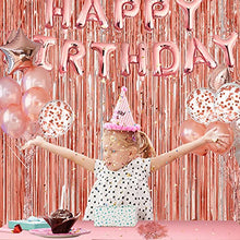 Load image into Gallery viewer, ASTARON Rose Gold Birthday Party Decorations Set, Contain Happy Birthday Banner, Balloons, Confetti, Tablecloth, Birthday Sash for Girl Women's Party Supplies