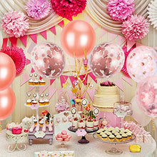 Load image into Gallery viewer, Pllieay 21 Pieces Rose Gold Confetti Balloons Set Including Rose Gold, Pink, White Confetti Balloons, Rose Gold Latex Balloons and 1 Roll Balloon Ribbon for Birthday, Wedding Party Decorations