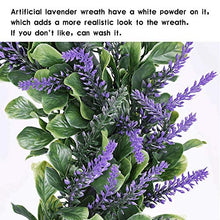 Load image into Gallery viewer, HUAESIN Artificial Lavender Wreath Plastic Spring Wreath Fake Silk Purple Front Door Wreath for Spring Front Door Indoor Outdoor Window Wall Home Fireplace Wedding Decor 45cm