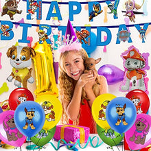 Load image into Gallery viewer, Dog Patrol Birthday Party Balloons Supplies Set ,Cartoon Dog Theme Party Decoration Supplies for Boys and Girls Children include Happy Birthday Banner,Dog Balloons,Paw Dog Patrol Foil Ballons