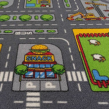 Load image into Gallery viewer, The Rug House Children's Kids Boys Girls City Town Car Roads Interactive Playroom Playmat Creative Toddler Soft Durable Educational Classroom Nursery Bedroom Play Carpet Mat 100cm x 165cm