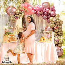 Load image into Gallery viewer, Balloon Arch Kit Garland 134pcs Shiny Metallic Rose Gold Pink 4D Foil Balloons with Butterfly Stickers for Birthday Decorations Wedding Anniversary Baby & Bridal Shower Valentine Party Mother's Day