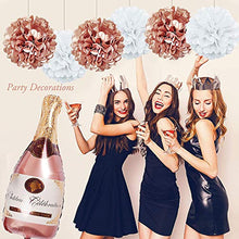 Load image into Gallery viewer, Rose Gold Party Decorations Happy Birthday Confetti Balloons with Banner,Giant Champagne Foil Balloons,Star Heart Foil Balloons,Tissue Paper Pompoms for 1st 2th 3td 16th 18th 21st 25th 30th 50th 60th