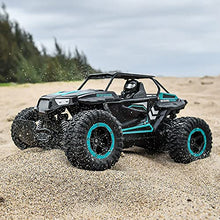 Load image into Gallery viewer, BEZGAR 18 Cyan Toy Grade 1:14 Scale Remote Control Car, 2WD High Speed 20 Km/h All Terrains Electric Toy Off Road RC Vehicle Truck Crawler with Two Rechargeable Batteries for Boys Kids and Adults