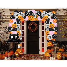Load image into Gallery viewer, Halloween Balloons Arch Garland Kit 90Pcs Halloween Theme Balloons with Bats Black and Orange Latex Balloons Agate Balloons and Balloon Arch Kit for Halloween Party Indoor Outdoor Decorations