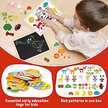 Load image into Gallery viewer, COOLJOY 100+ PCS Wooden Magnetic Puzzle, Magnetic Puzzle Board, Cute Pets Pattern Games Double Sided Jigsaw, Educational Drawing Easel Blackboard Wood Toys For Kids Up 3 Years Old Imagination