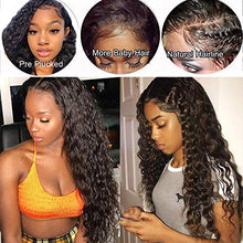 Load image into Gallery viewer, Perstar Glueless Lace Front Human Hair Wigs for Women Brazilian Deep Curly Wave Wet Wavy Wig Pre Plucked Lace Front Wig Unprocessed Virgin Human Hair Lace Frontal Wig Curly Wigs for Women 20 Inch
