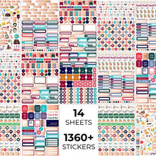 Load image into Gallery viewer, Clever Fox Planner Stickers – Monthly, Weekly & Daily Planner Stickers 14 Sheets Set of 1360+ Unique Stickers by Clever Fox (Value Pack)