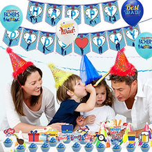 Load image into Gallery viewer, BESTZY Father's Day Balloon Set, Happy Father's Day Balloon Decorations Set, with Father's Day Letter Balloon, Happy Dads Day Banner, Father's Day CakeToppers, for Father's Day Father Party Supplies