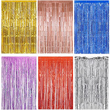 Load image into Gallery viewer, Rose Gold Foil Fringe Curtain 3ft x 8.3ft, 1 Pack Rose Gold Metallic Tinsel Curtain Birthday Decorations, Foil Curtain for Birthday Graduation Wedding Engagement Bridal Shower Bachelorette Holiday