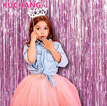 Load image into Gallery viewer, AILEXI 3 Pack Metallic Tinsel Curtains Foil Fringe Shimmer Streamers Curtain Door Window Decoration for Birthday Wedding Party Supplies 3ft*8ft - Pink