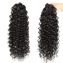 Load image into Gallery viewer, Ponytail Extensions Claw 28" Deep Wave Curly Clip Hairpiece One Piece A Jaw Long Pony Tails for Women Natural Black Human Hair