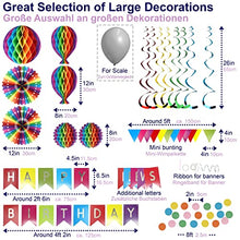 Load image into Gallery viewer, Premium Reusable Birthday Party Decorations - Birthday Decoration Set - Party Supplies - Happy Birthday Banner, Birthday Bunting, Honeycomb Decorations, Paper Lanterns Decorations, Pom Poms, Streamers
