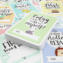 Load image into Gallery viewer, Baby Moment Cards & Keepsake Box – 40 Unisex Landmark Memory Milestone Photo Album Cards & Pregnancy & Age Markers– Perfect for Boy & Girl Baby Showers - Gift Set - COZY HEDGEHOG