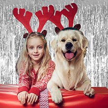Load image into Gallery viewer, 3Pcs Silver Metallic Tinsel Foil Fringe Curtains,3.28ft x 6.56ft Silver Photo Booth Backdrop Streamer Curtain,Photo Booth Props,Ideal for Bachelorette,Birthday,Christmas,New Year Party Decorations …