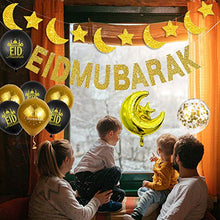Load image into Gallery viewer, YNOUU Eid Mubarak Ramadan Celebration Decoration Latex Balloons Hanging Banner (deco)