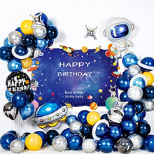 Load image into Gallery viewer, DJLLA Blue Balloon Arch Kit,Balloon Garland Navy Blue Latex Agate Ballon Blue Sliver Metallic Balloon Arches 85 Pack for Boy Men Birthday Space Party Baby Shower Ramadan Mubarak Halloween Decorations