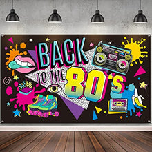 Load image into Gallery viewer, 80's Party Decorations Back to The 80's Banner 80's Backdrop Background Decoration for Photography Background 80's Party Supplies, 73 x 43 x 0.04 Inch
