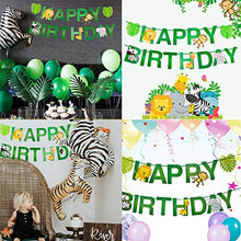 Load image into Gallery viewer, Kitchen-dream Jungle Birthday Party Decoration, Happy Birthday Banner, Safari Jungle Animal Banner, Paper Bunting Garland Set Forest Theme Birthday Festival Party Decoration