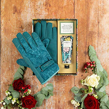 Load image into Gallery viewer, Morris Honeysuckle and Pink Clay Gardening Glove Kit with Pair of Cotton Gardening Gloves and Hand Cream in Gift Box, 455 g
