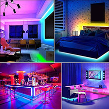 Load image into Gallery viewer, LED Strip Light 5M,Romwish 16.4FT RGB SMD 5050 Bluetooth Music Sync Smart Color Changing Rope Lights, 44 Keys Remote Control, Timing Function,with for Kitchen, Bedroom, TV, Party