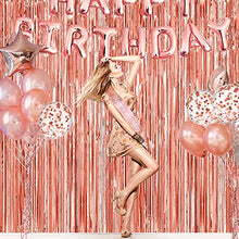 Load image into Gallery viewer, ASTARON Rose Gold Birthday Party Decorations Set, Contain Happy Birthday Banner, Balloons, Confetti, Tablecloth, Birthday Sash for Girl Women's Party Supplies