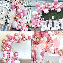 Load image into Gallery viewer, Pink Balloon Arch Garland Kit, Pink Balloons Arch Kit Decoration Party Balloon Arch With Macaron Latex Balloon (23pcs Double-Stuffed Balloons) For Girl Women Baby Shower Wedding Birthday recycled