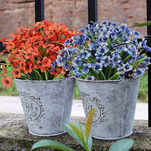 Load image into Gallery viewer, Ruiuzioong Artificial Violet Flowers Outdoor UV Resistant Fake Flowers 6pack No Fade Faux Plastic Plant Shrubs Greenery for Indoor Outside Hanging Planter Window Box Patio Home Decor (Rose Red)