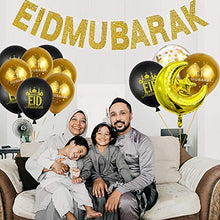 Load image into Gallery viewer, YNOUU Eid Mubarak Ramadan Celebration Decoration Latex Balloons Hanging Banner (deco)