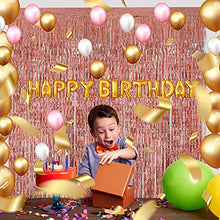 Load image into Gallery viewer, Hejo 5 Pack Rose Gold Foil Curtain, 3.3ft x 6.6ft Metallic Tinsel Curtains, Glitter Curtain Backdrop for Wedding, Party, Birthday, Christmas, Halloween, Bachelorette, New Year Decor