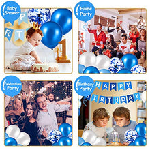 Load image into Gallery viewer, Happy Birthday Banner, Happy Birthday Banners with Blue Latex Balloons/Confetti Balloons, Blue Happy Birthday Bunting Banners for Girls Boys 1st 18th 21st 30th Any Ages Birthday Party Decorations