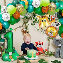 Load image into Gallery viewer, Jungle 1st Birthday Decorations Boys,AcnA Animal Safari Party Decorations with Jungle Safari Balloons,Animal balloons,40'' 1st Foil Balloon for Wild One Baby Boy First 1st Birthday Decoration recycled