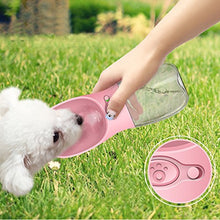Load image into Gallery viewer, Dog Water Bottle, Portable Dogs Travel Water Bottle, Pets Feeder for Pet Walking Travelling Drinking (12 oz, Pink)