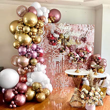 Load image into Gallery viewer, Balloon Arch Kit Metallic Pink, Rose Gold Balloon Garland Kit Metallic Rose Gold Balloons Metallic Pink White Balloons 101 PCS Latex Balloons Birthday Decorations Wedding Anniversary Baby Shower