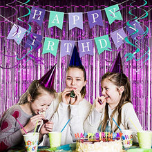Load image into Gallery viewer, AILEXI 3 Pack Metallic Tinsel Curtains Foil Fringe Shimmer Streamers Curtain Door Window Decoration for Birthday Wedding Party Supplies 3ft*8ft - Purple